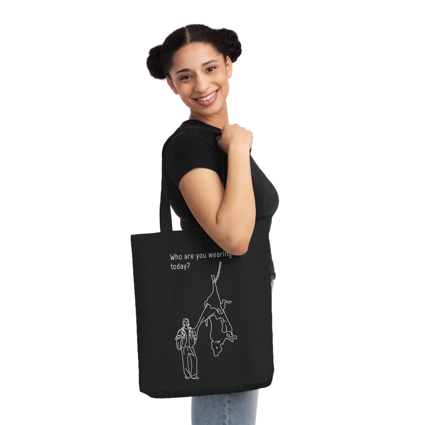 Who Are You Wearing Today - Woven Tote Bag - Against Leather Industry