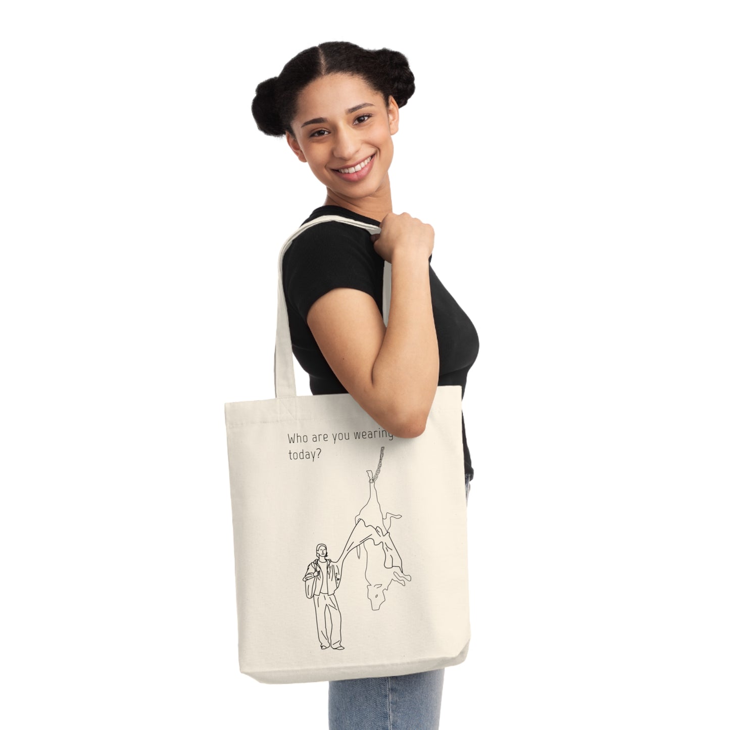 Who Are You Wearing Today - Woven Tote Bag - Against Leather Industry