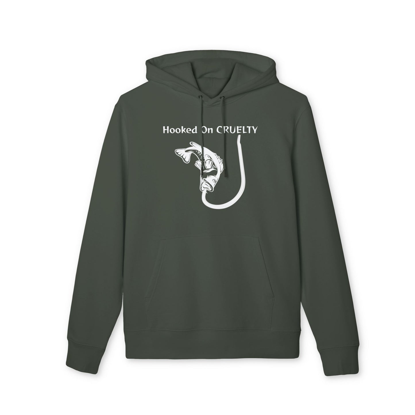Hooked On Cruelty Design - Unisex Hoodie - Against Fishing - Catch the eye of fishermen