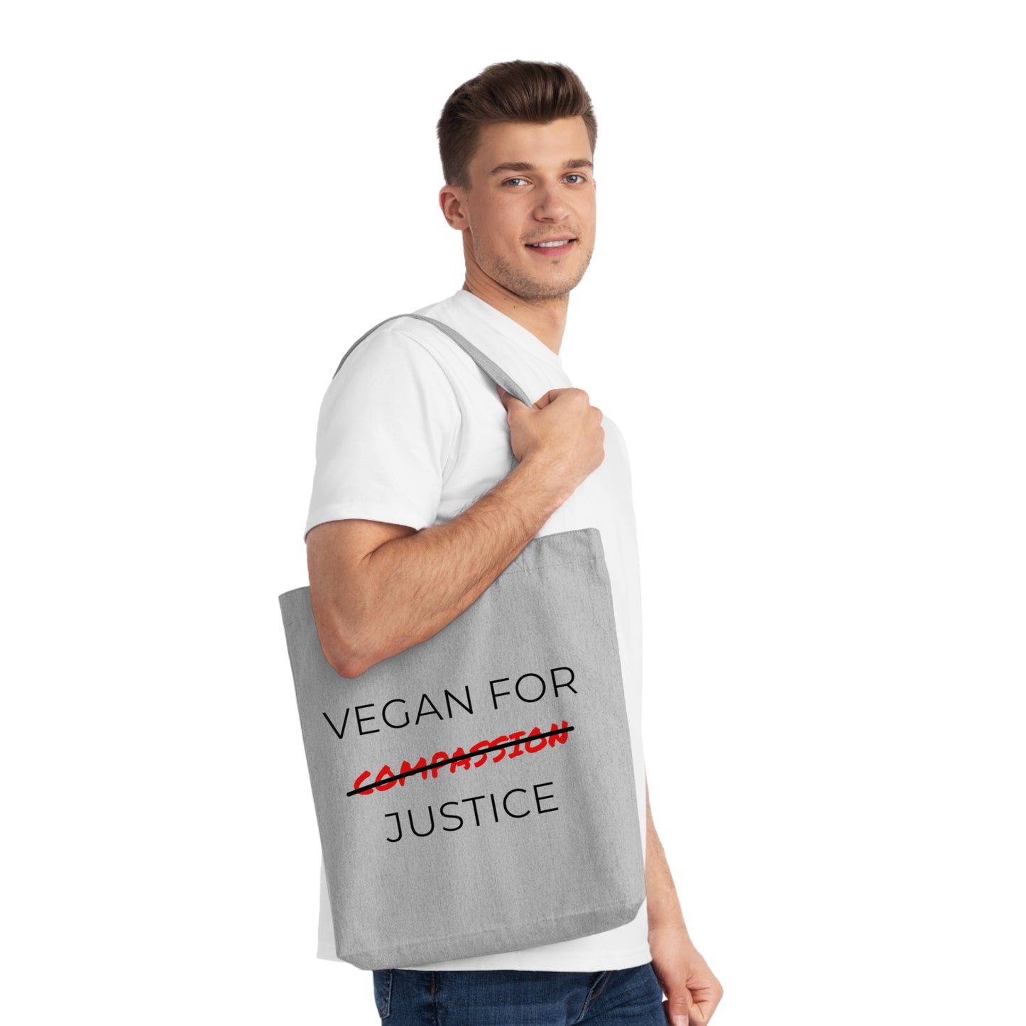 Vegan For Justice - Woven Tote Bag - Vegan for justice, not compassion