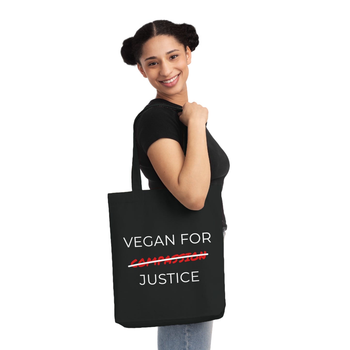 Vegan For Justice - Woven Tote Bag - Vegan for justice, not compassion