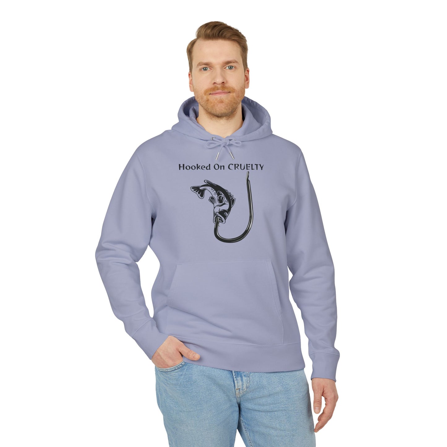 Hooked On Cruelty Design - Unisex Hoodie - Against Fishing - Catch the eye of fishermen