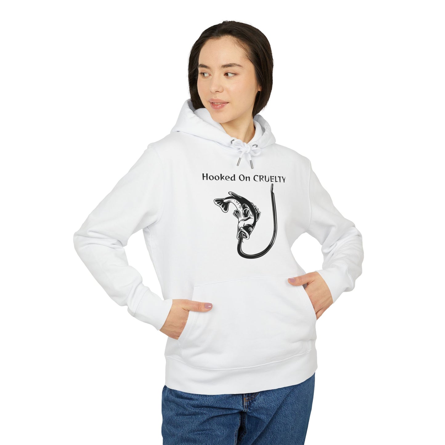 Hooked On Cruelty Design - Unisex Hoodie - Against Fishing - Catch the eye of fishermen