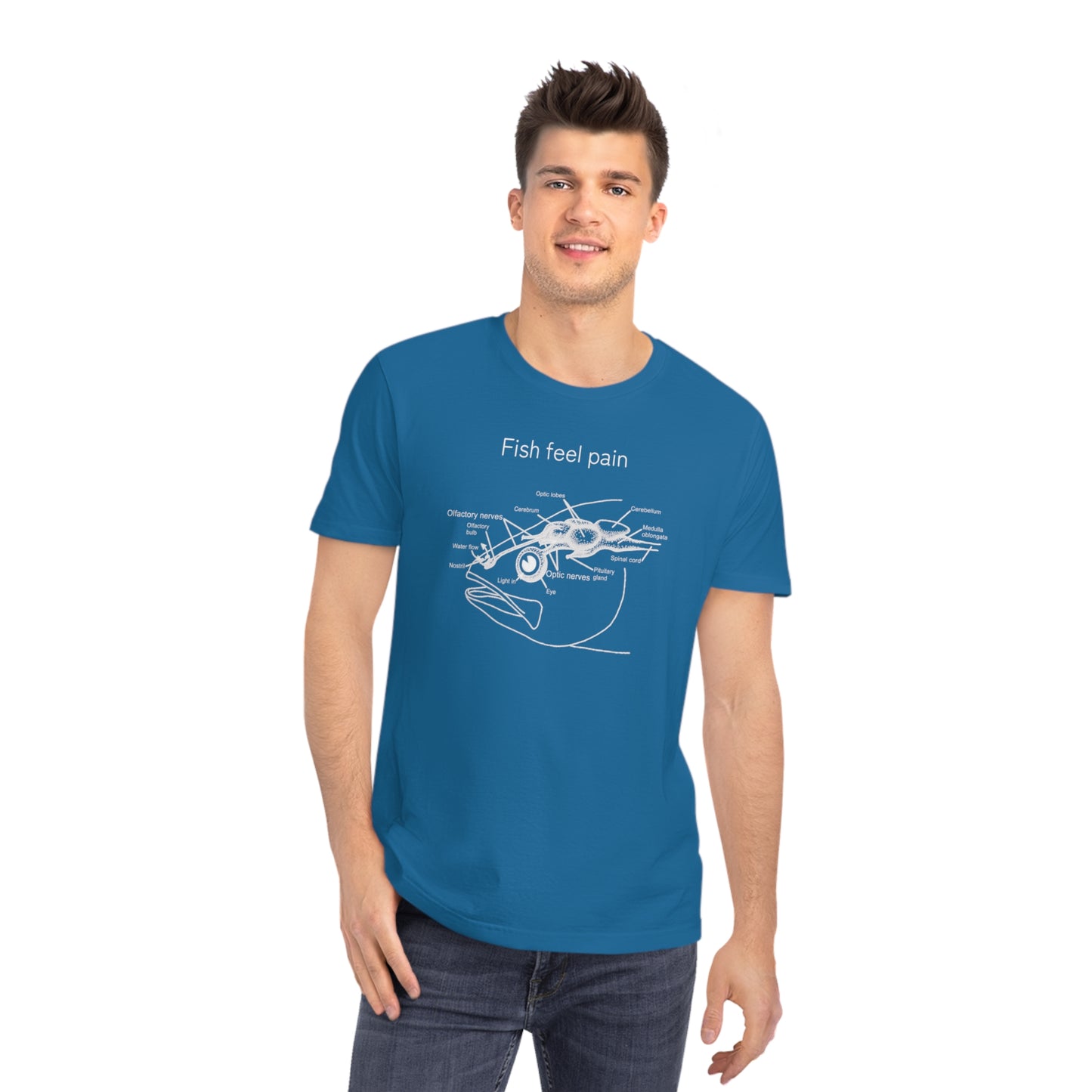 Fish Feel Pain T-Shirt - Unisex Rocker T-shirt - Graphic Tee - Fish are not vegetables