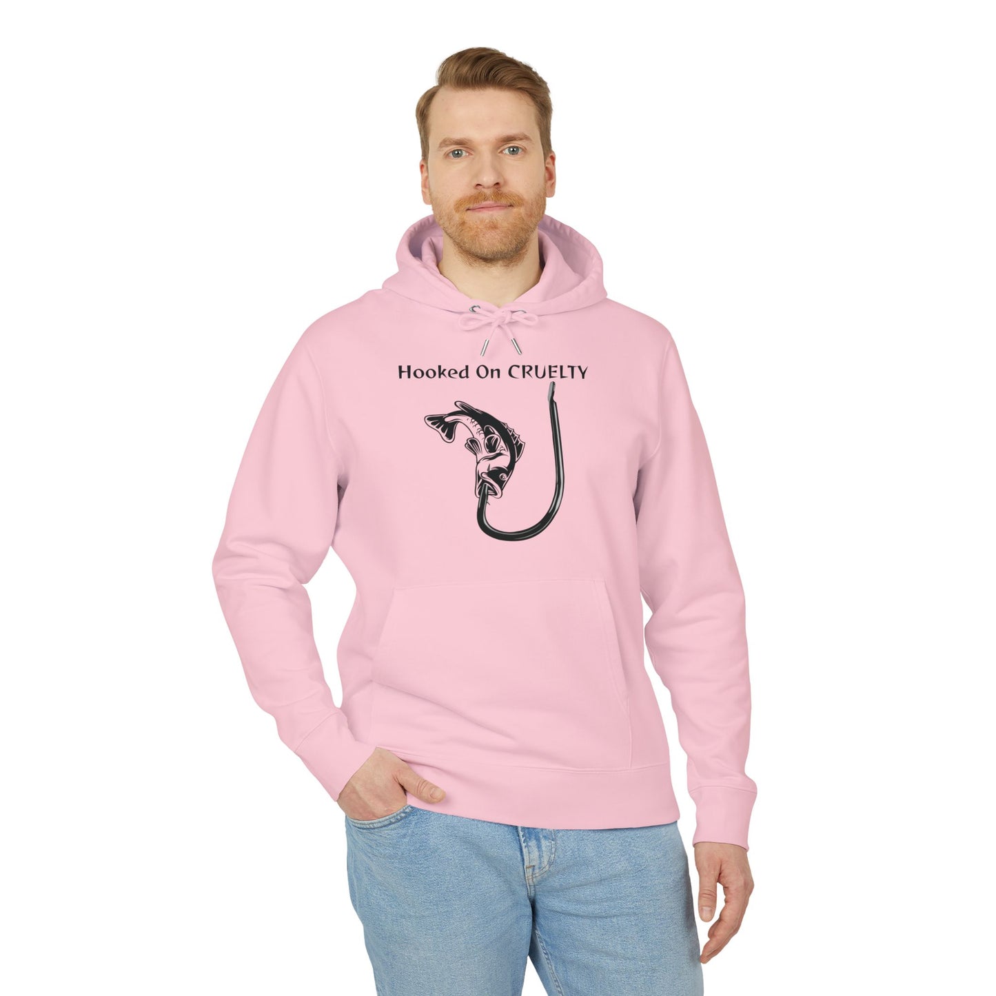 Hooked On Cruelty Design - Unisex Hoodie - Against Fishing - Catch the eye of fishermen
