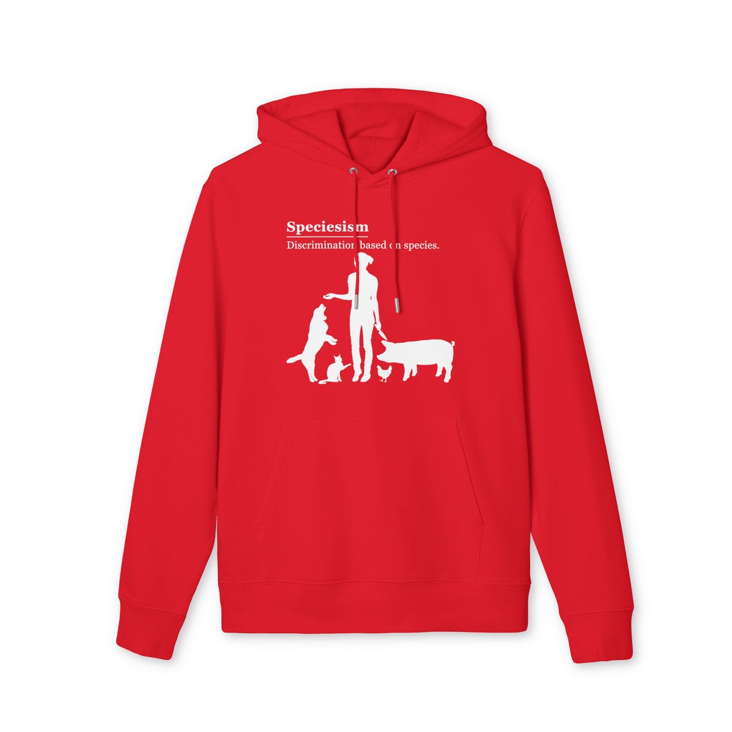 Speciesism Definition - Unisex Hoodie - Woman with Dog, Cat, Pig, and Chicken