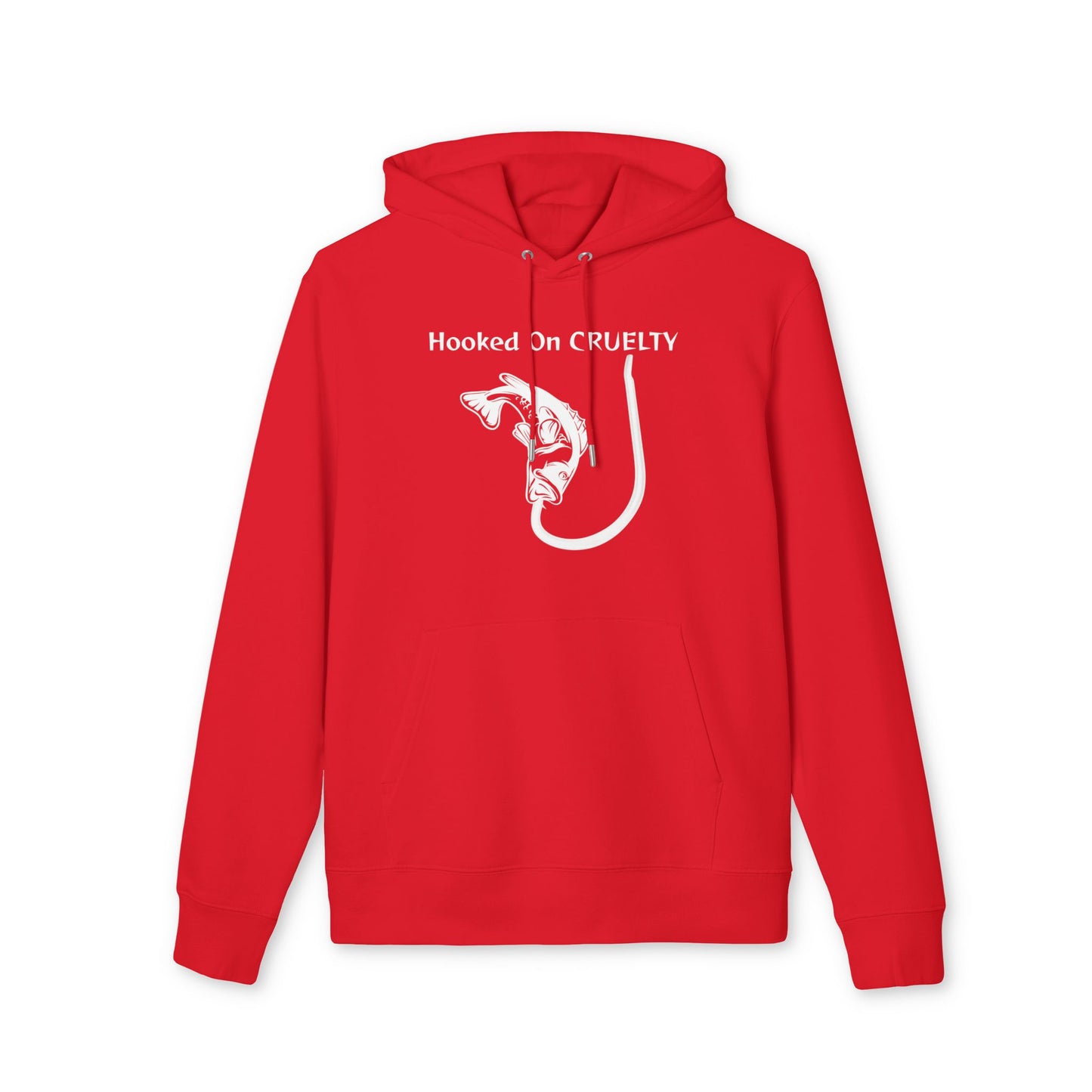 Hooked On Cruelty Design - Unisex Hoodie - Against Fishing - Catch the eye of fishermen