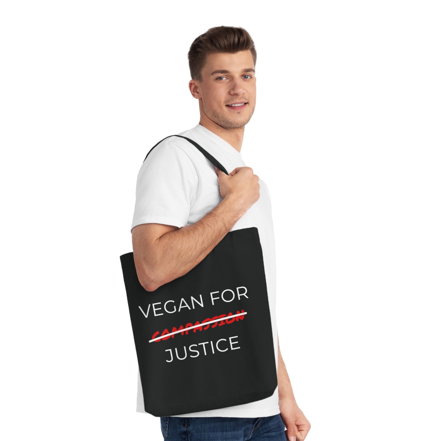 Vegan For Justice - Woven Tote Bag - Vegan for justice, not compassion