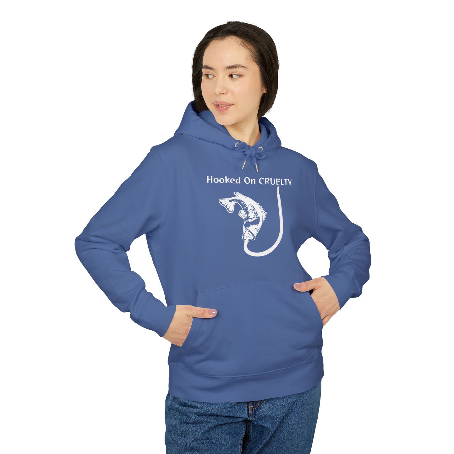 Hooked On Cruelty Design - Unisex Hoodie - Against Fishing - Catch the eye of fishermen