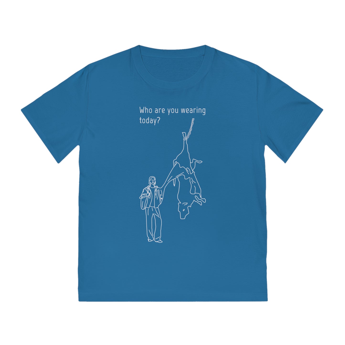 Who are you wearing today? - Unisex Rocker T-shirt - Against leather industry - cow skin to leather jacket