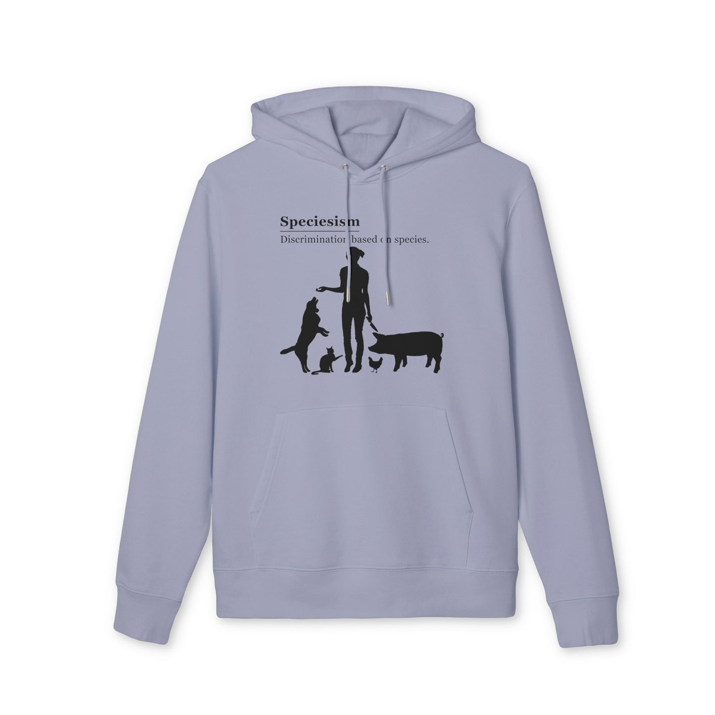Speciesism Definition - Unisex Hoodie - Woman with Dog, Cat, Pig, and Chicken