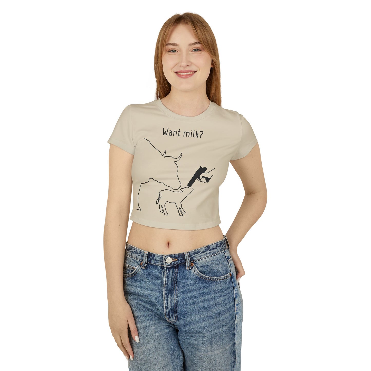 Want Milk? - Crop Tee - Against Milk Industry