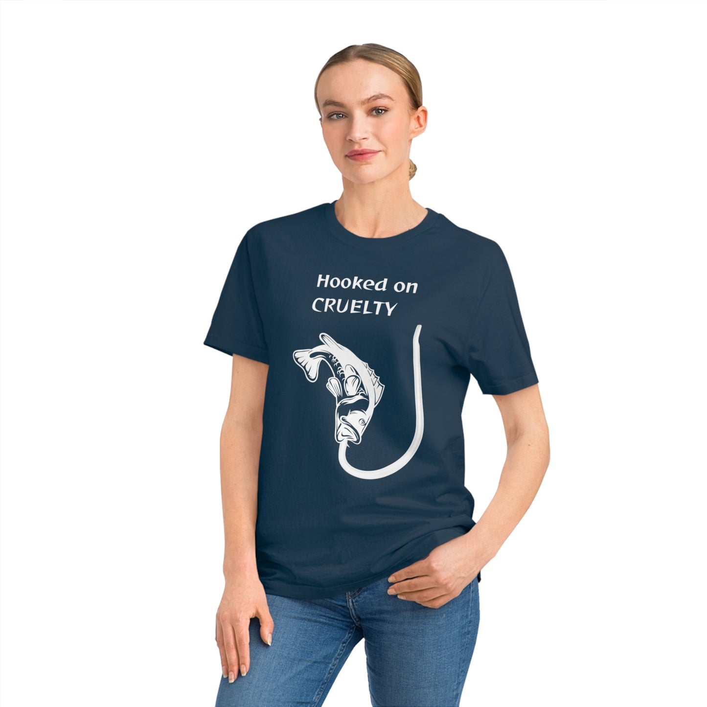 Hooked On Cruelty - Unisex Rocker T-Shirt - Against Fishing - Catch the eye of fishermen