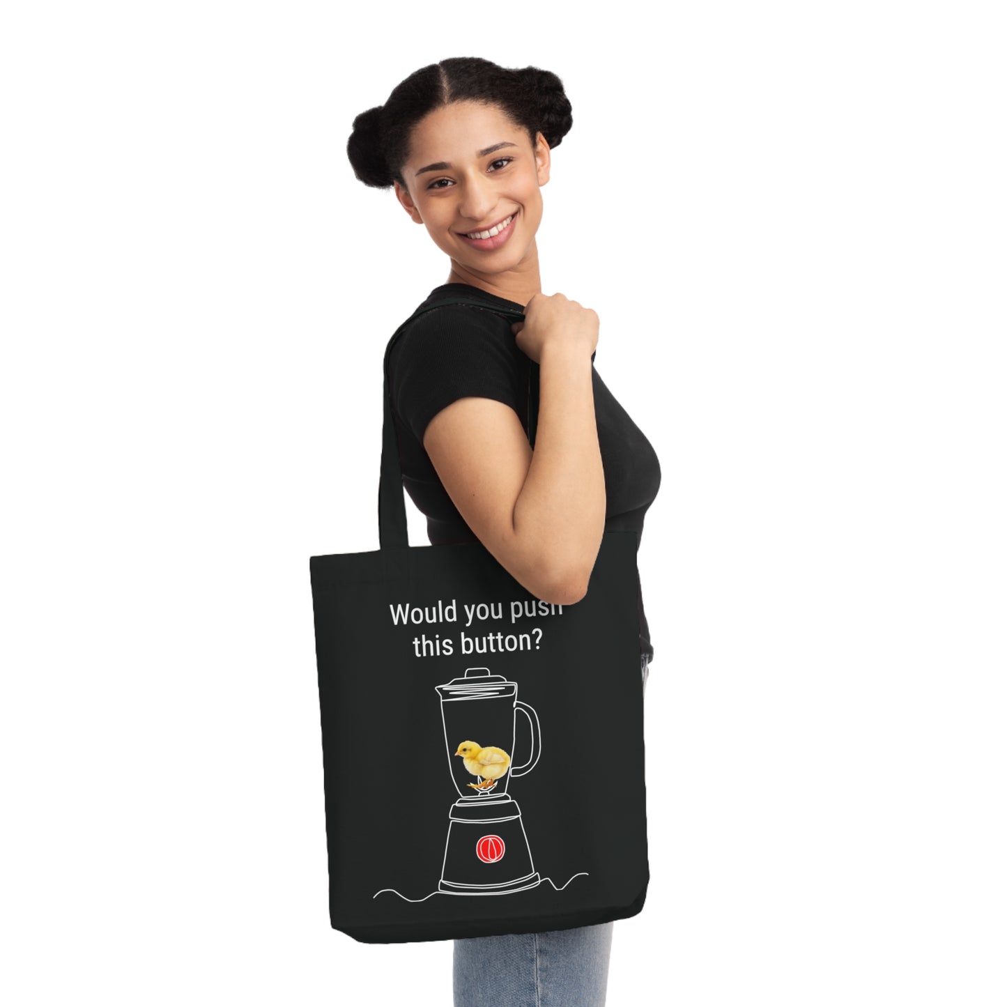 Would you push the button? - Tote Bag - Against egg industry