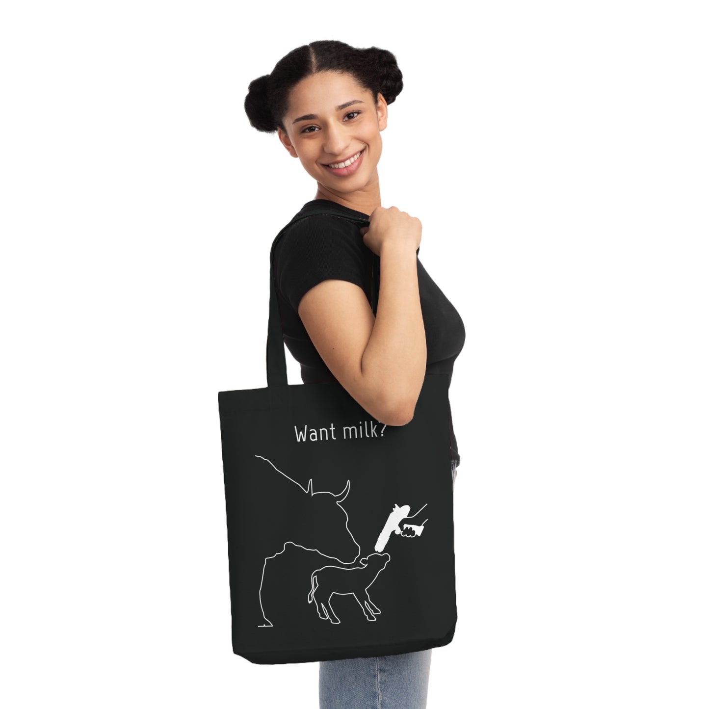 Want Milk? - Woven tote bag - Against Milk Industry