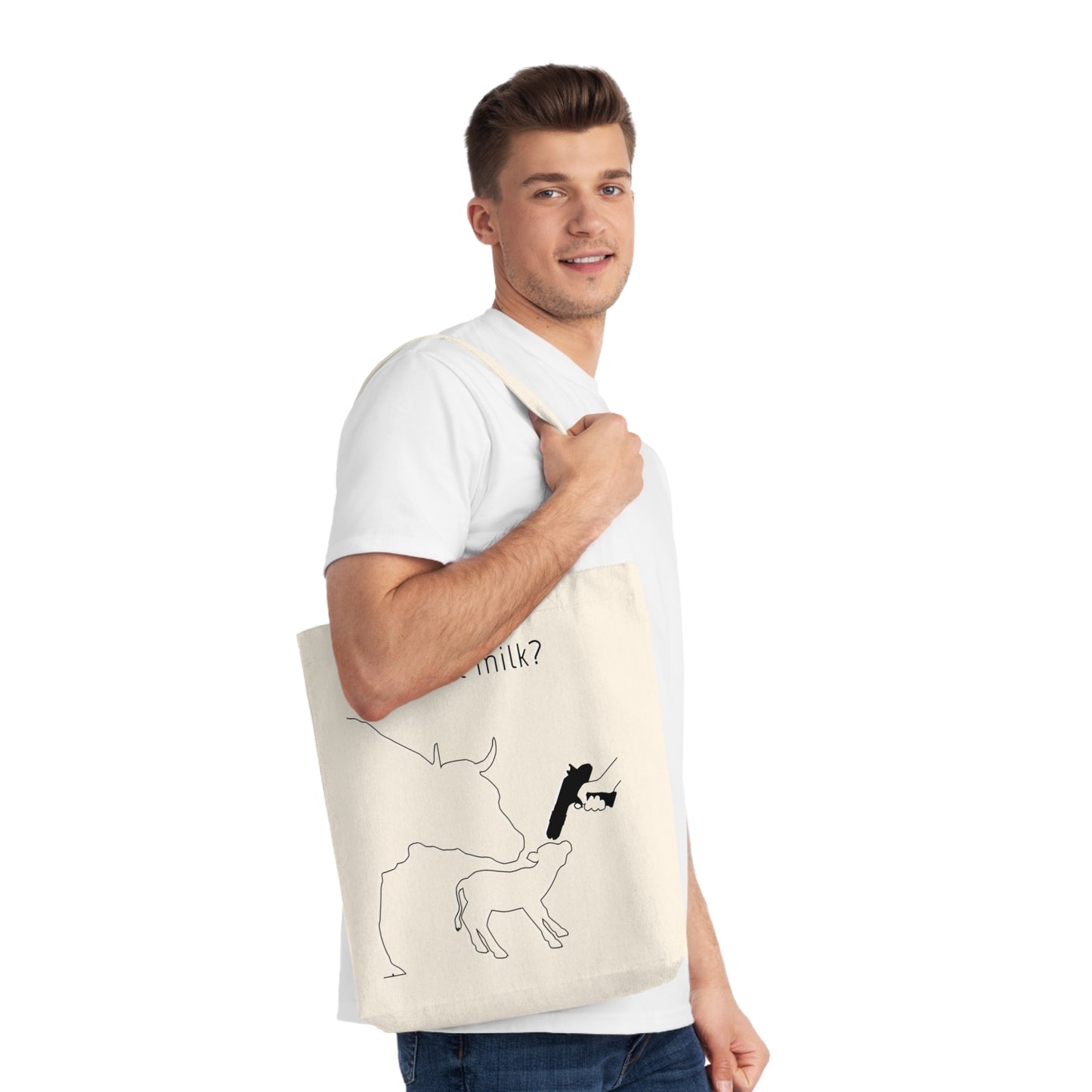 Want Milk? - Woven tote bag - Against Milk Industry