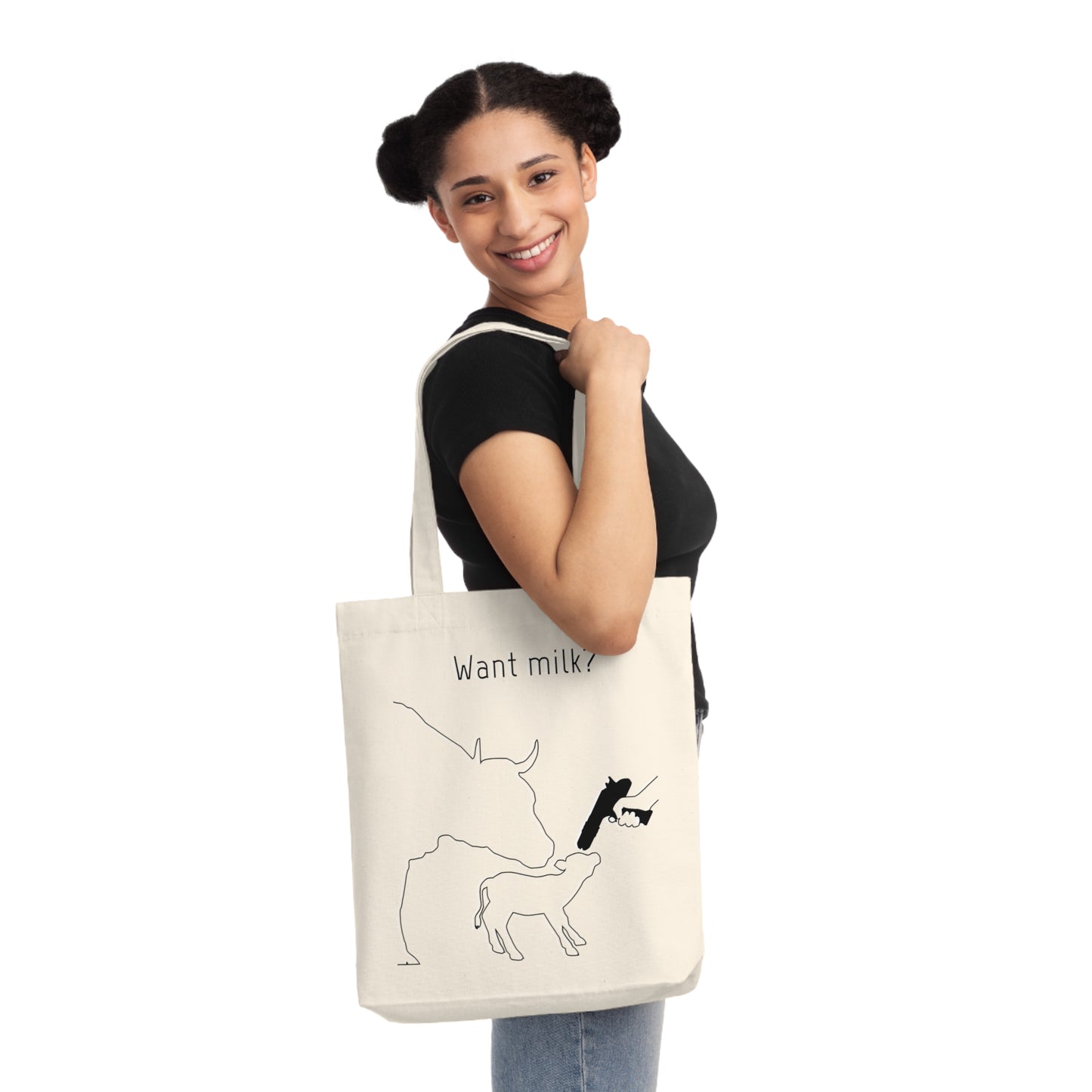 Want Milk? - Woven tote bag - Against Milk Industry
