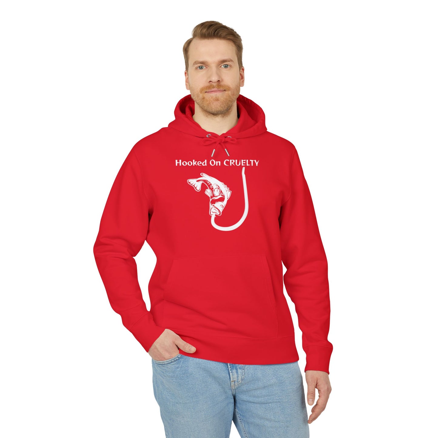 Hooked On Cruelty Design - Unisex Hoodie - Against Fishing - Catch the eye of fishermen