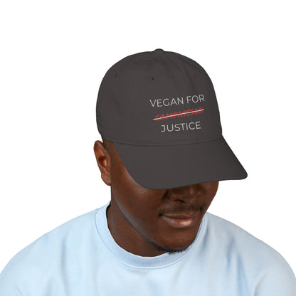 Vegan For Justice - Organic Embroidered Baseball Cap