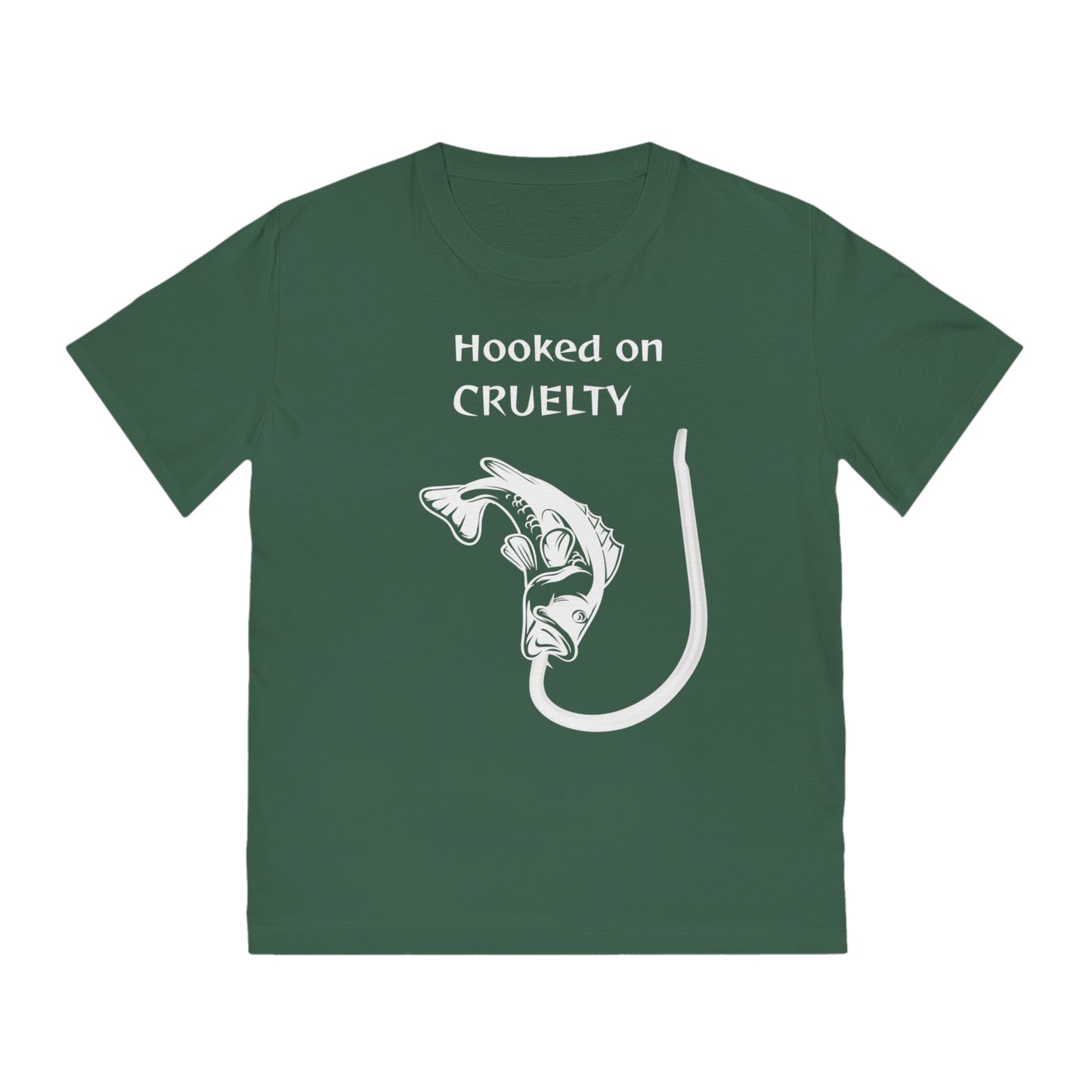 Hooked On Cruelty - Unisex Rocker T-Shirt - Against Fishing - Catch the eye of fishermen