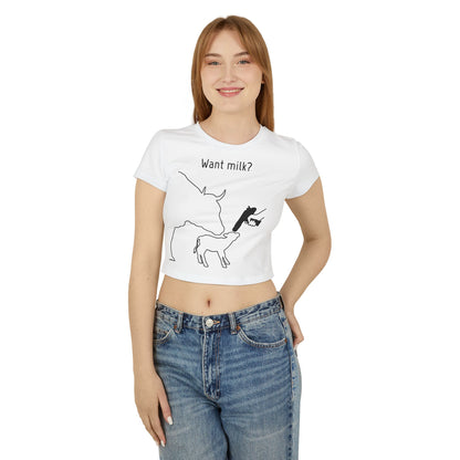 Want Milk? - Crop Tee - Against Milk Industry