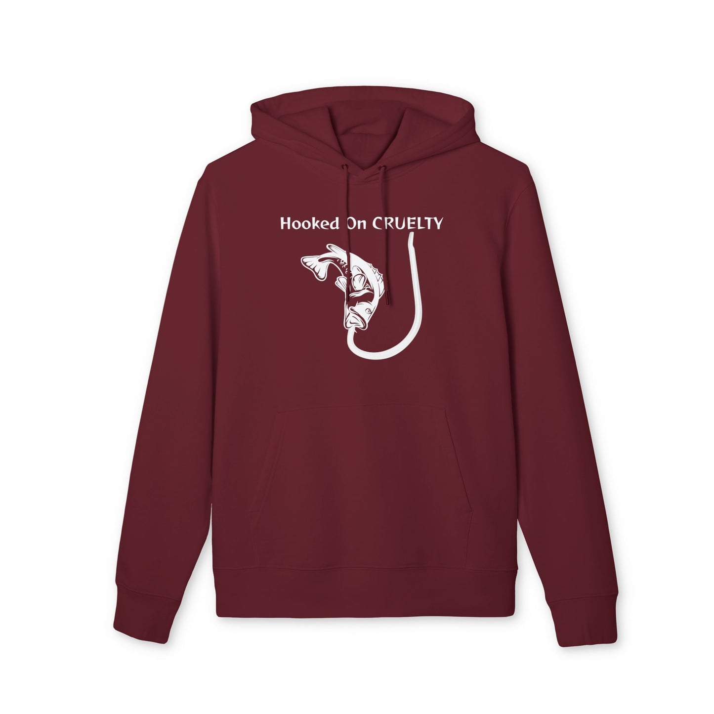 Hooked On Cruelty Design - Unisex Hoodie -  Against Fishing - Catch the eye of fishermen