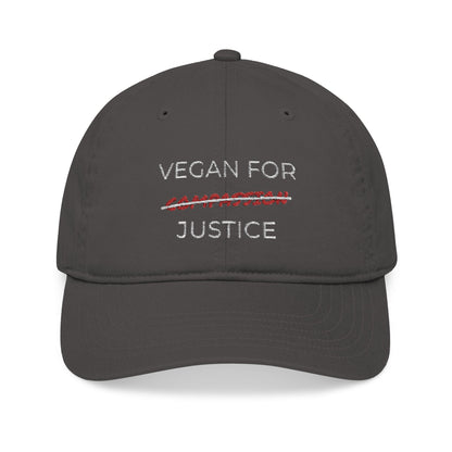 Vegan For Justice - Organic Embroidered Baseball Cap