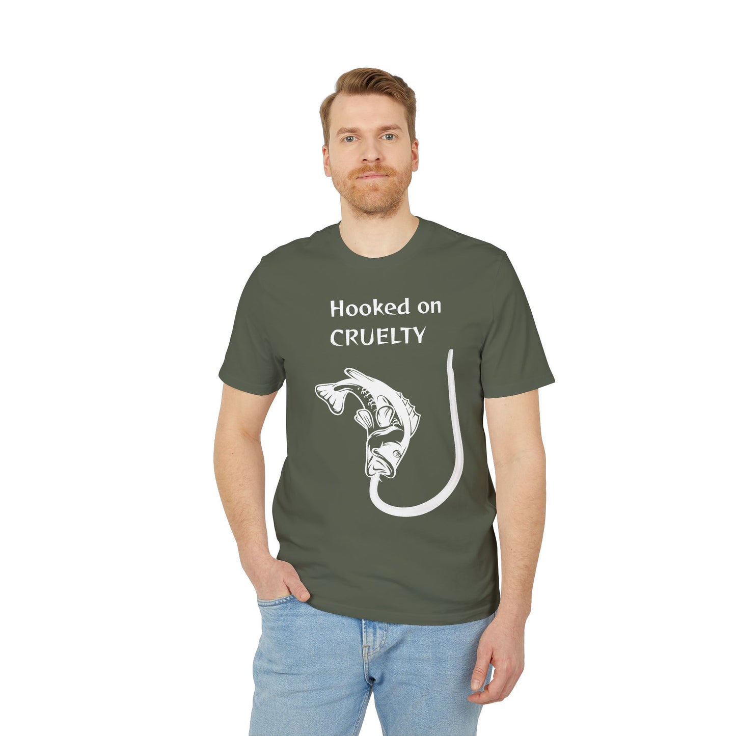 Hooked On Cruelty - Unisex T-Shirt - Against Fishing - Catch the eye of fishermen