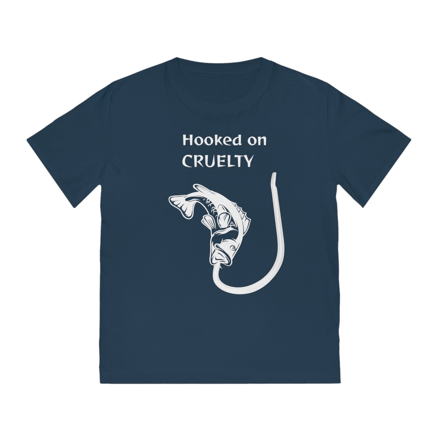 Hooked On Cruelty - Unisex Rocker T-Shirt - Against Fishing - Catch the eye of fishermen