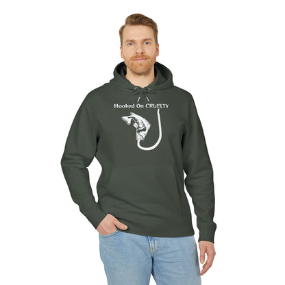 Hooked On Cruelty Design - Unisex Hoodie -  Against Fishing - Catch the eye of fishermen