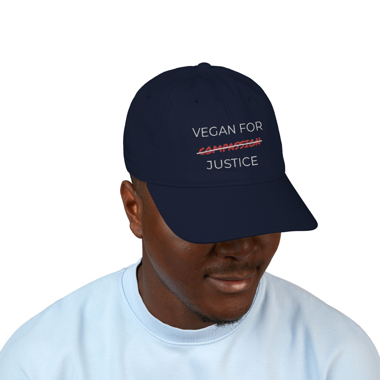 Vegan For Justice - Organic Embroidered Baseball Cap