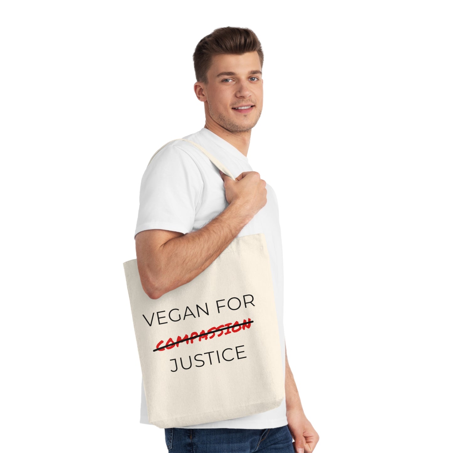 Vegan For Justice - Woven Tote Bag - Vegan for justice, not compassion
