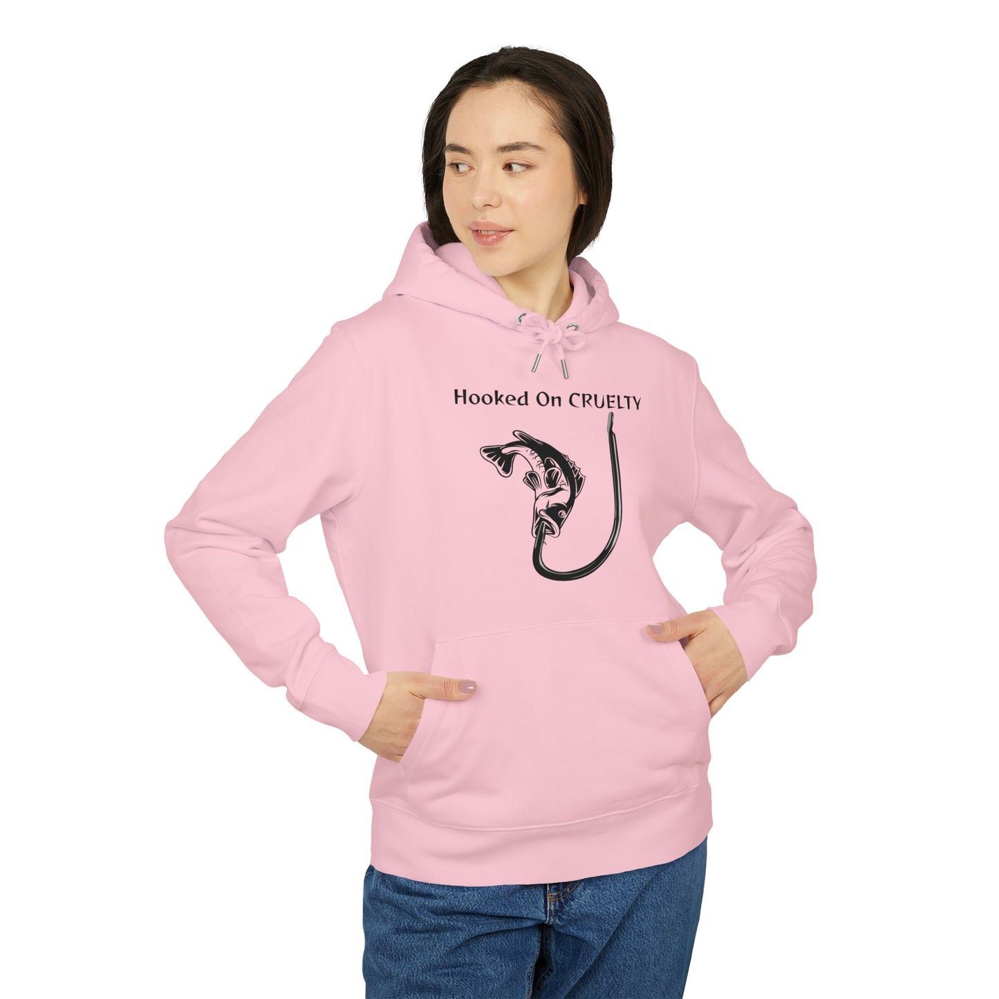 Hooked On Cruelty Design - Unisex Hoodie -  Against Fishing - Catch the eye of fishermen