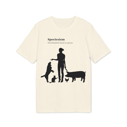 Speciesism Definition - Unisex T-Shirt - Woman with Dog, Cat, Pig, and Chicken