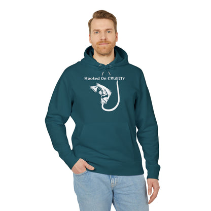 Hooked On Cruelty Design - Unisex Hoodie -  Against Fishing - Catch the eye of fishermen