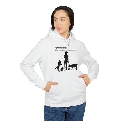 Speciesism Definition - Unisex Hoodie - Woman with Dog, Cat, Pig, and Chicken