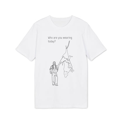 Who are you wearing today? - Unisex T-shirt - Against leather industry - cow skin to leather jacket