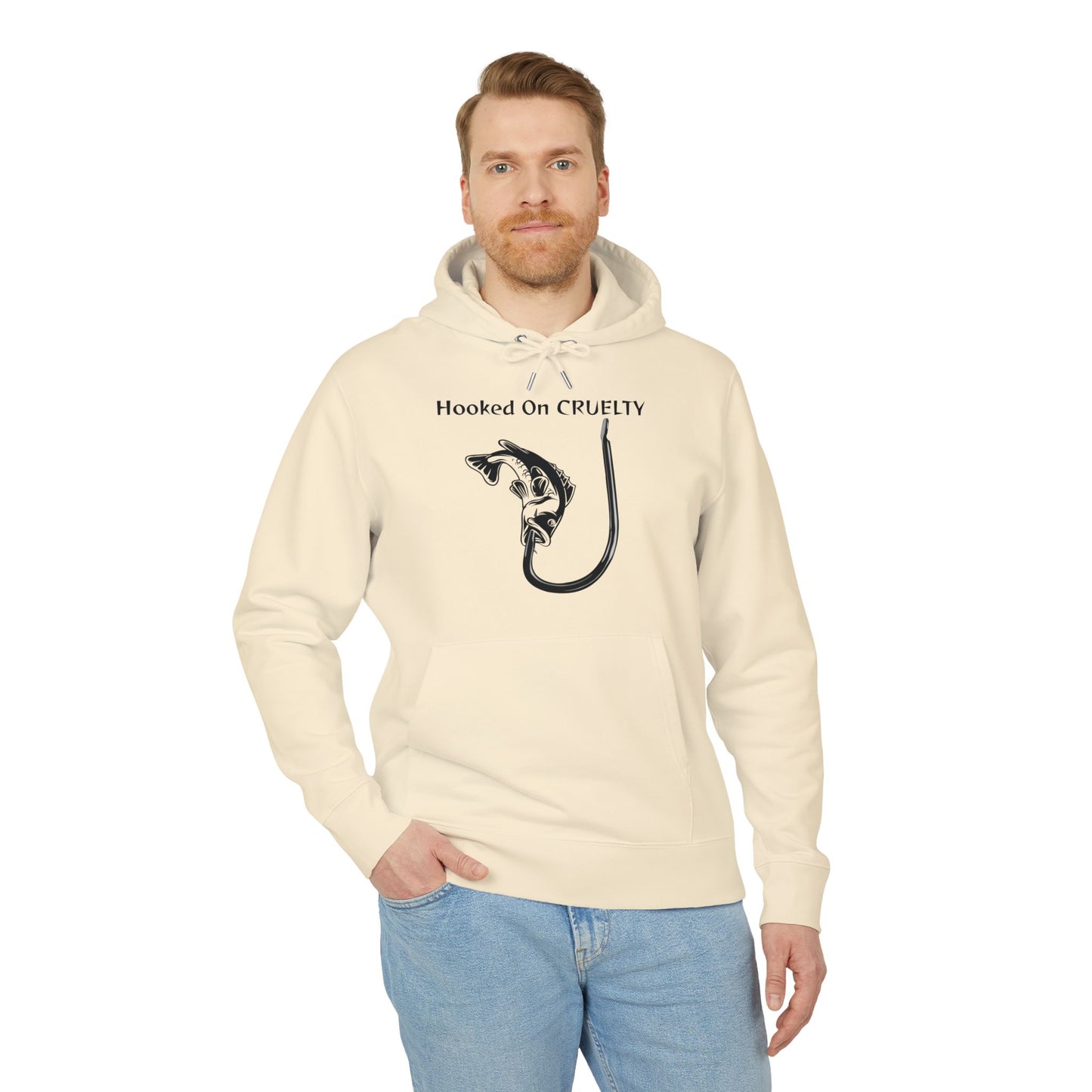 Hooked On Cruelty Design - Unisex Hoodie -  Against Fishing - Catch the eye of fishermen