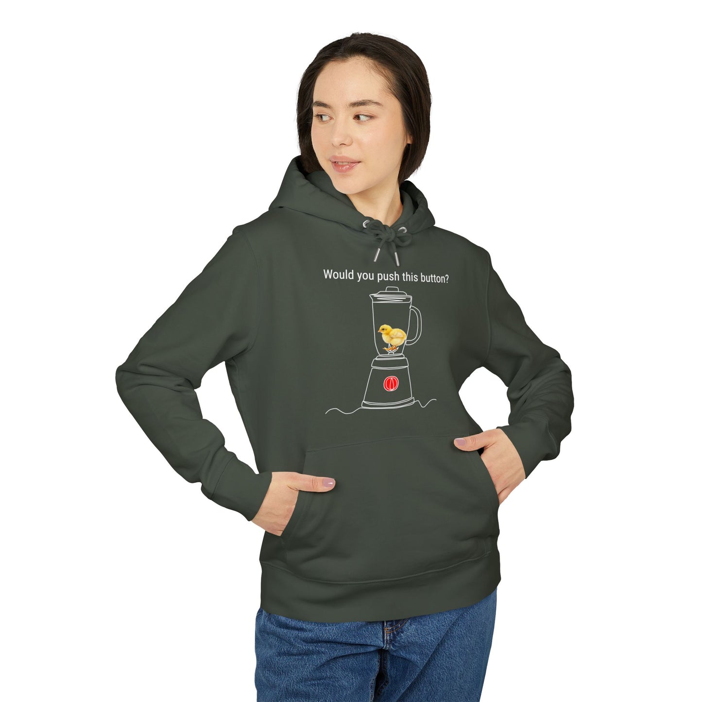 Would you push the button? - Unisex Hoodie - Against egg industry
