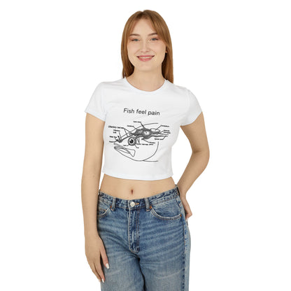 Fish Feel Pain T-Shirt - Crop Tee - Graphic Tee - Fish are not vegetables