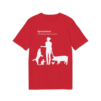 Speciesism Definition - Unisex T-Shirt - Woman with Dog, Cat, Pig, and Chicken