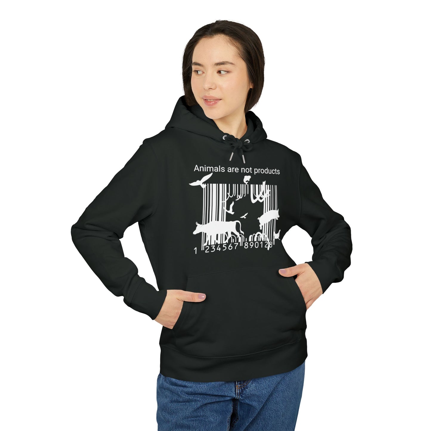 Animals Are Not Products - Unisex Hoodie - Jumping out of Barcode