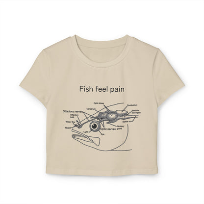 Fish Feel Pain T-Shirt - Crop Tee - Graphic Tee - Fish are not vegetables