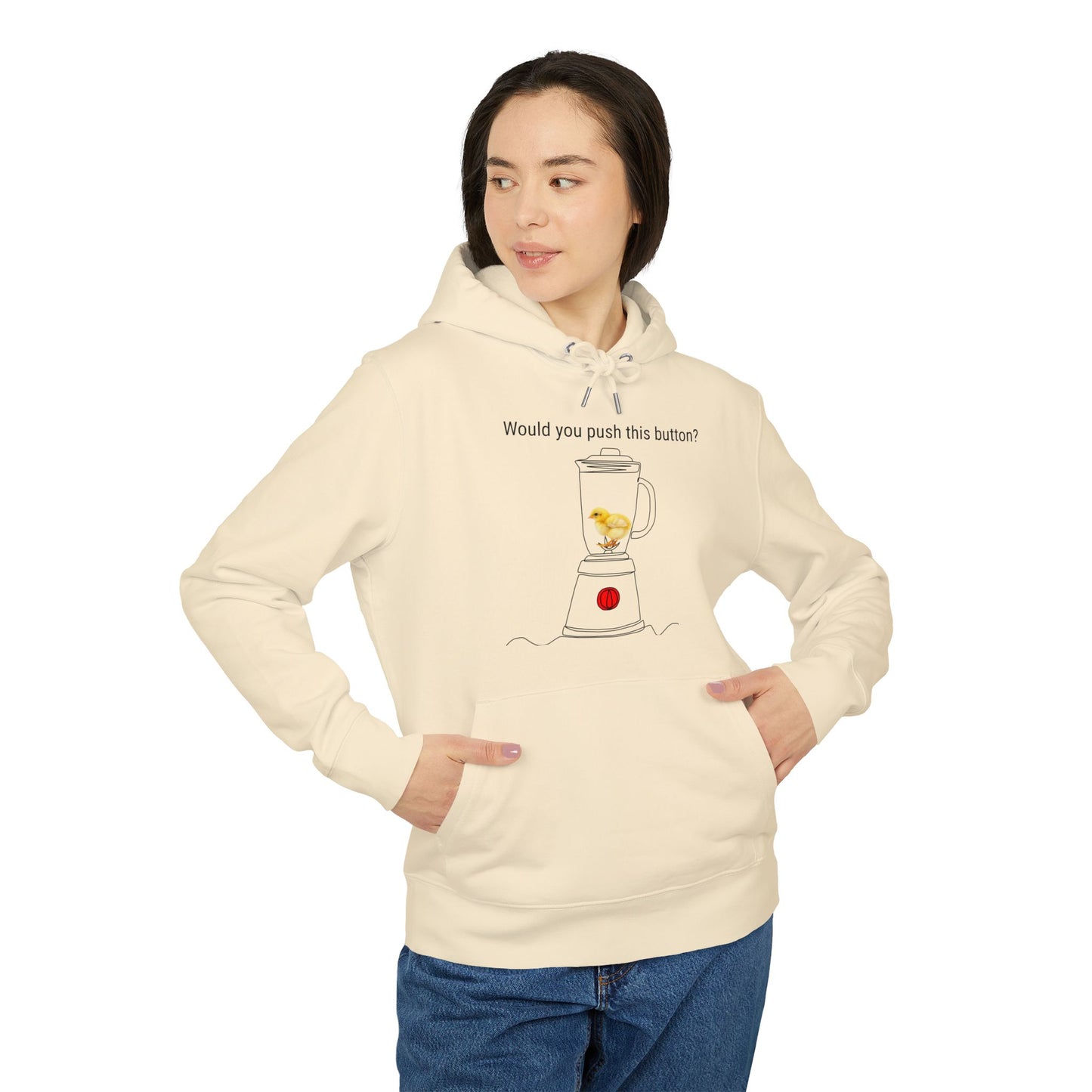 Would you push the button? - Unisex Hoodie - Against egg industry