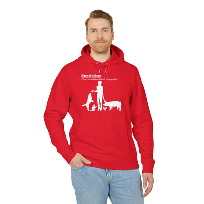 Speciesism Definition - Unisex Hoodie - Woman with Dog, Cat, Pig, and Chicken