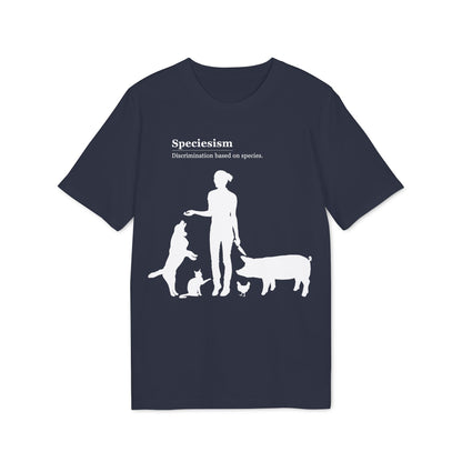 Speciesism Definition - Unisex T-Shirt - Woman with Dog, Cat, Pig, and Chicken