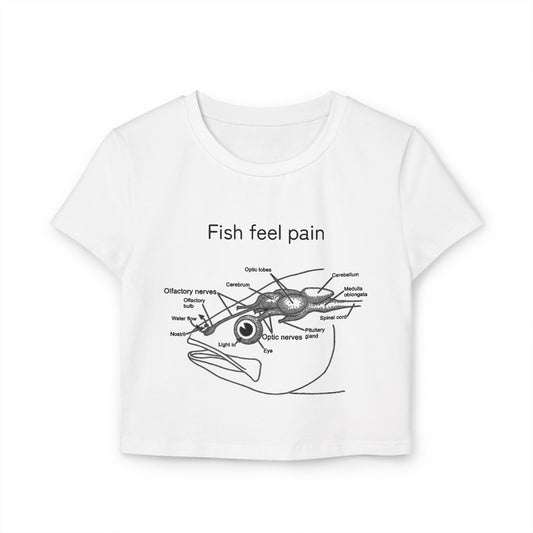 Fish Feel Pain T-Shirt - Crop Tee - Graphic Tee - Fish are not vegetables