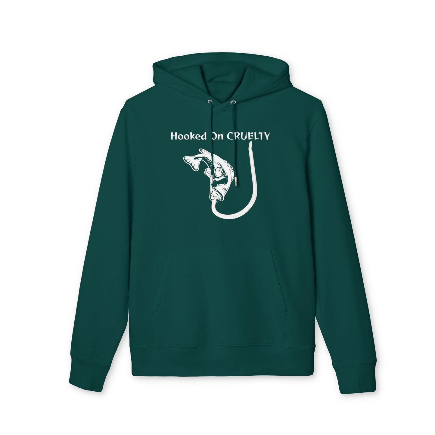 Hooked On Cruelty Design - Unisex Hoodie -  Against Fishing - Catch the eye of fishermen