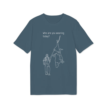 Who are you wearing today? - Unisex T-shirt - Against leather industry - cow skin to leather jacket