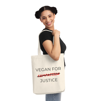 Vegan For Justice - Woven Tote Bag - Vegan for justice, not compassion